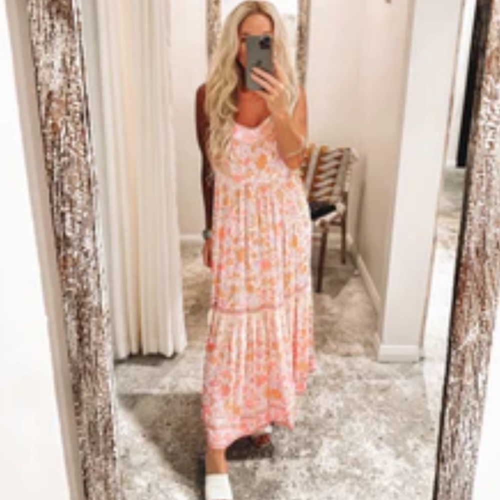 Arnhem Sophia MIdi Strappy Peony Dress - Picture 14 of 16